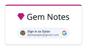 gemnotes sign-in screen